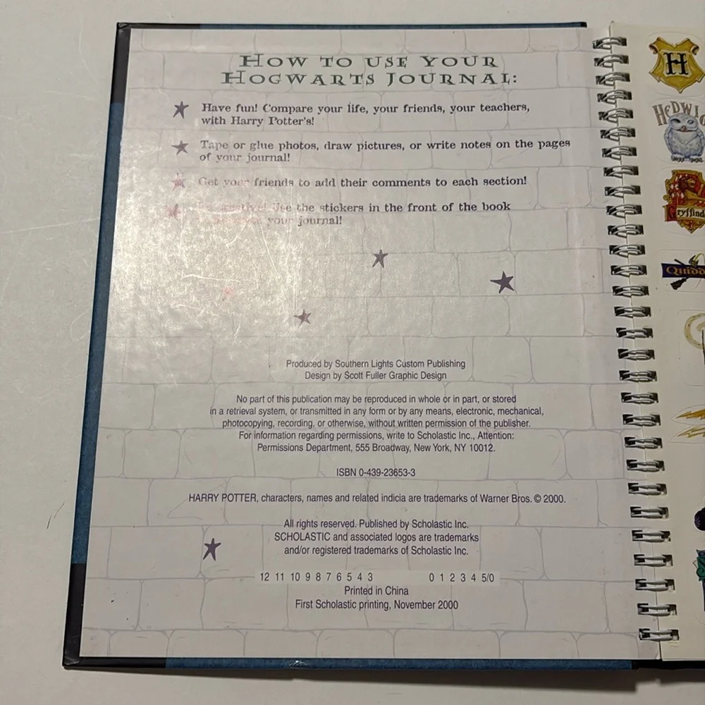 Scholastic Blue and Black Harry Potter Hogwarts Journal